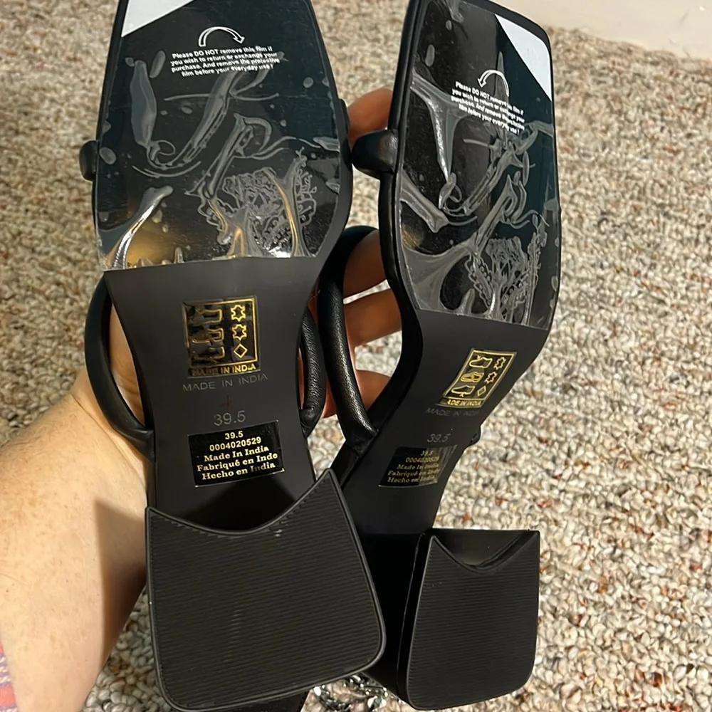 NEW Free People Parker Chain Heels in Black Size 8.5